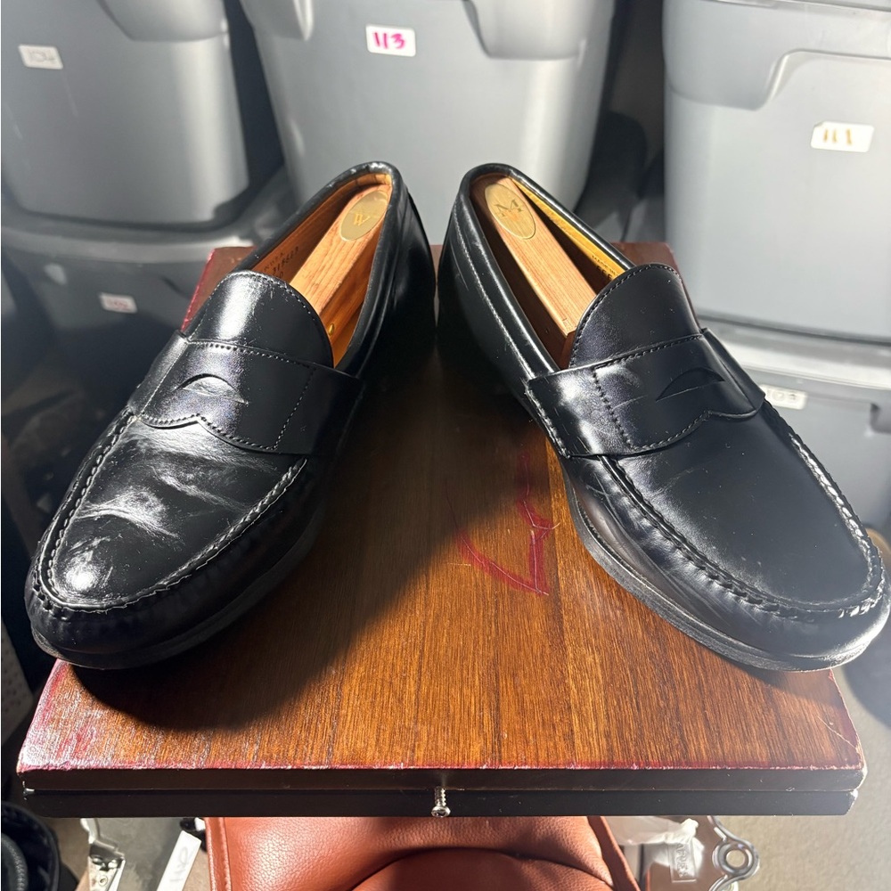 Allen Edmonds Black Leather Slip-On Size 10 Loafers(123) - Picture 2 of 12